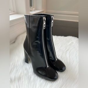 Hermès Women's Booties Zipper Black Leather New York 70 Size 38